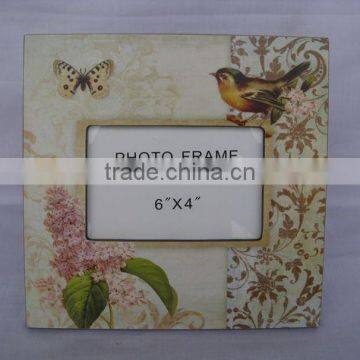 Beautiful Paper Printing Wooden Photo Frame 4x6'' Opening With Birds and Flower Desgin photo-4
