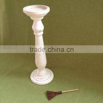 Trade Assurance Antique Grey Color Handmade Wedding Decorative Small Wood Candle Holder photo-5