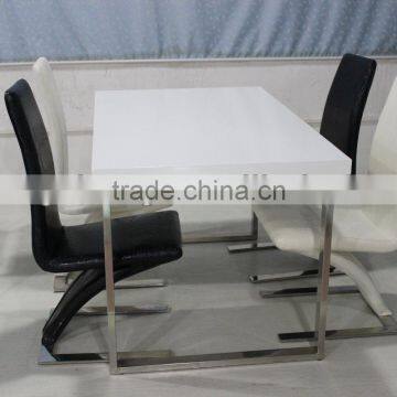 metal wood dining table and chairs for home furniture set