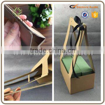 Gift packing usage brown kraft paper bag and flower pot price