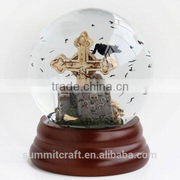 New Design Resin Cross Halloween Snow Globe Custom Snowball photo-2