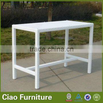 white color plastic rattan bar table