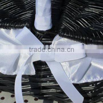 Black Willow Woven Wicker Wine Basket photo-2