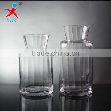 Europe to restore ancient ways ribbed creative handicraft transparent glass vase household adornment furnishing articles