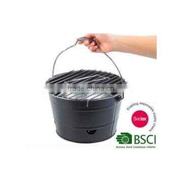 Portable Bucket Charcoal bbq grill metal