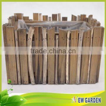 Factory Price Plastic Liner and Wooden Design Garden Flower Pot photo-3