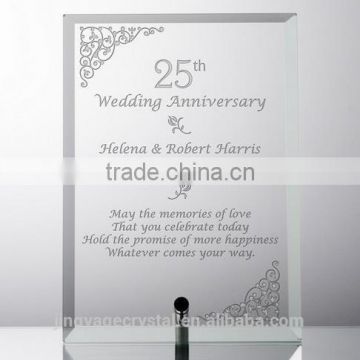 Etched Glass 25th Wedding Anniversary Plate