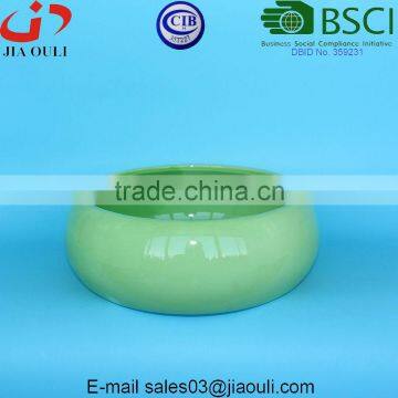 Decorative Display Bowl Round White/green Ceramic Succulent Plant Flower Planter Pot photo-5