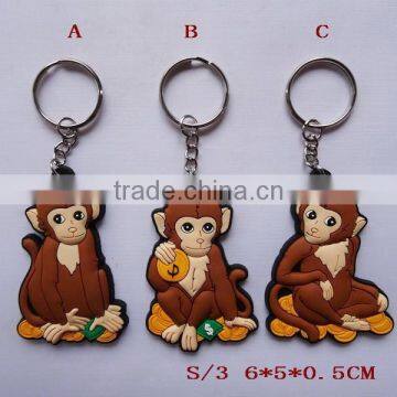 Fashion low price new rubber monkey keychain for russia new year