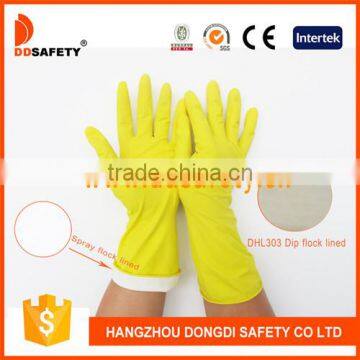 DDSAFETY Hot Sale Rubber Glove Yellow Household Latex Gloves