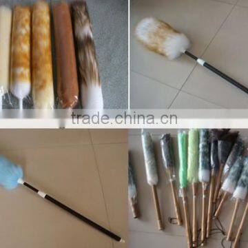 Lamb's Wool Duster With Plastic Telescopic Handle, With Bamboo Handle