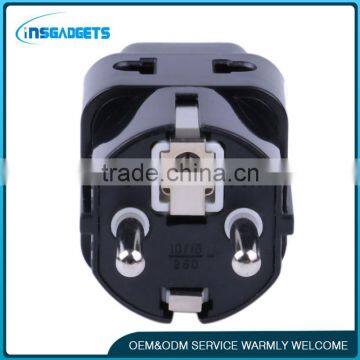 Euro and German 2 Round Pins 10/16A 250V AC Universal Accessory 2 Sockets Adapter Plug WDI-9 photo-2