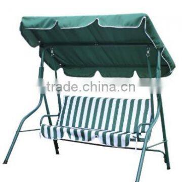 Canopy Awning Porch Swings Bench, Outdoor Chair for Two or Three, Green and White Strip