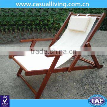 Folding 4-adjustable Wooden Chair Wood Beach Chair