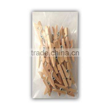 Decorate Spring Clothes Pet Mini Size Birch Wooden Clothespin photo-6