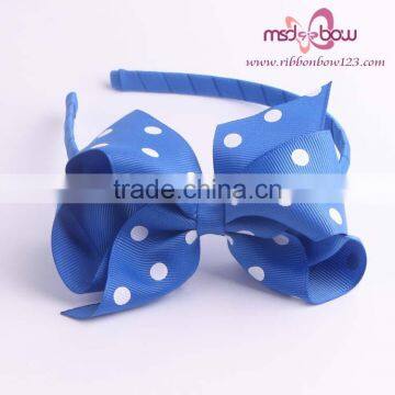 Polka Dots Brown Grosgrain Ribbon Kids Hair Bows photo-3