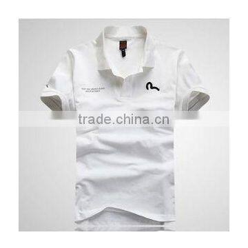 OEM cotton knitted men polo shirt, white simple men polo shirt , with emboridery