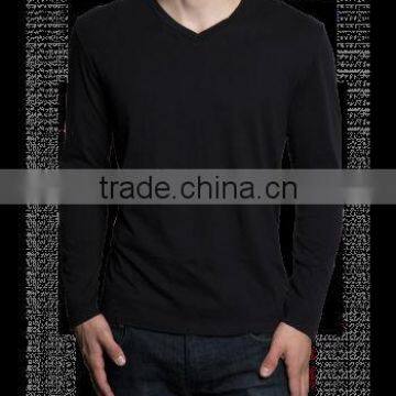 LONG SLEEVE V NECK TSHIRT BLACK