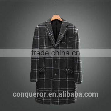 Grid Wool Winter Coat . Men Overcoat BCL006 photo-4