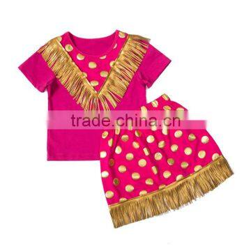 Wholesale High Quality Clothing in China Children Frocks Designs Summer Two Pieces Set for Sale photo-3