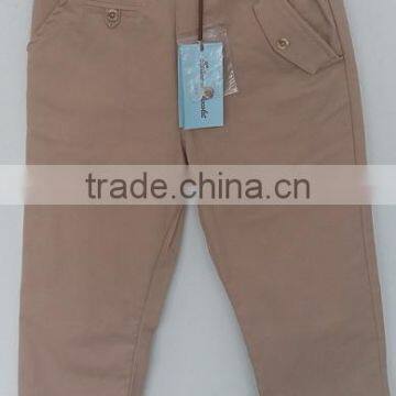2016 Cool Boys Plain Dyed Brown Cotton Pants for Autumn