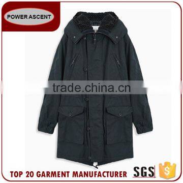 Winter Warm Men's Long Pollar Cotton Hoody Coat Padded Jacket Made In China photo-3