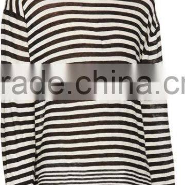 Mens 100% Cashmere Striped Pullover Sweater photo-2