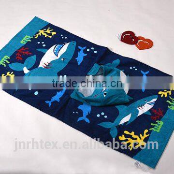 Trade Assurance Ring Spun Cotton Screen Printing Terry Cloth Poncho Hooded Beach Towel photo-3