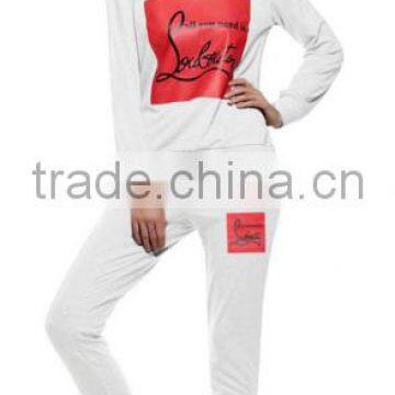 Women Printed Hoodie Pants Suit Two Piece Gtm Tracksuit Set With Fleece photo-4