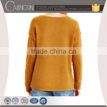 Fashion Girl T-shirts Boat Knitting Pattern Neck Sweater photo-2