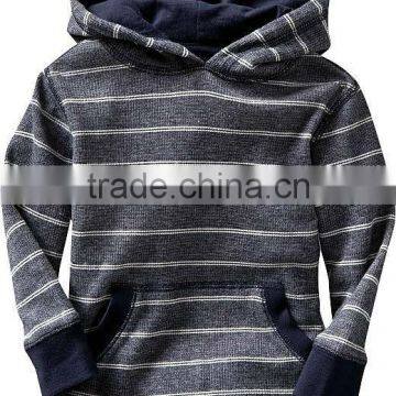 CHILDREN STRIPED PULLOVER HOODY WITH KANGAROO POCKET