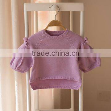 S32890W Children Knitted Sweater Girls Spring Cotton Casual Bowknot Pullover Sweater photo-5