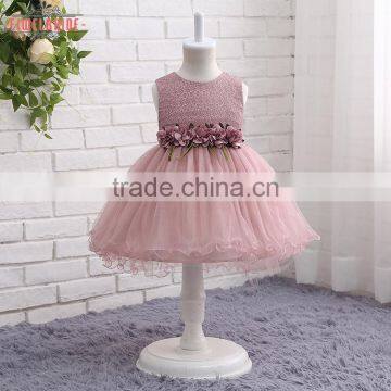 China Supplier Custom Pink Flower Girl Dress for 4 Years Girl photo-2