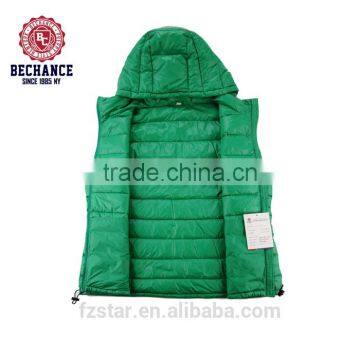 Bright Green Real Down With Hood Women Vest photo-2