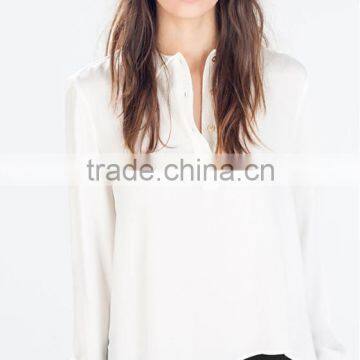long Sleeve white rayon blouses