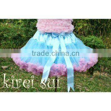 Teen Adult BLUE LIGHT PINK Ruffles PettiskirtTutu W86D