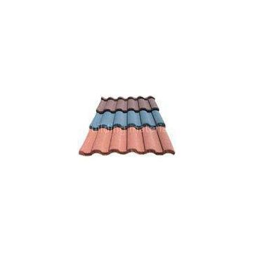 wave Corrugated Double Roman Roof Tiles / colorful Stone Coated Metal Roofing sheet