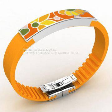 Plating Stainless Steel Bracelet Cloisonne Enamel Bracelet