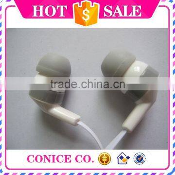 Promotional Cheap White Flat Cable Silicone Plug Piston Wired Mic Earphones photo-6