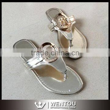 Wholesale Ladies Fashion Leather Flat Sandals