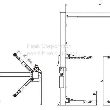 Clearfloor Chain-Drived Two Post Car Lift (208C) photo-2