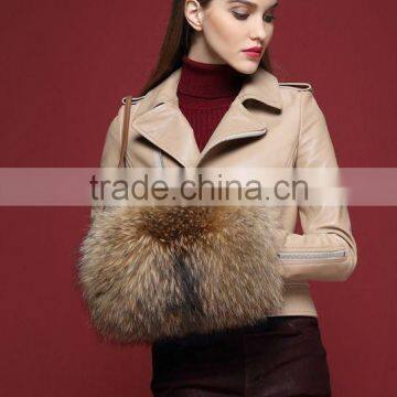 YR785A Fashion Winter Natual Real Raccoon Fur Hand Muff photo-2