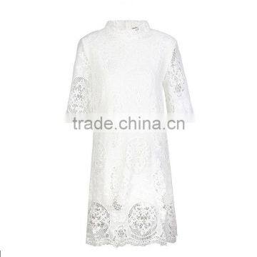 Fashion Women Elegant Crochet Ghana Lace Dress Styles Ladies Latest Sexy Evening Party Mini Dresses photo-5