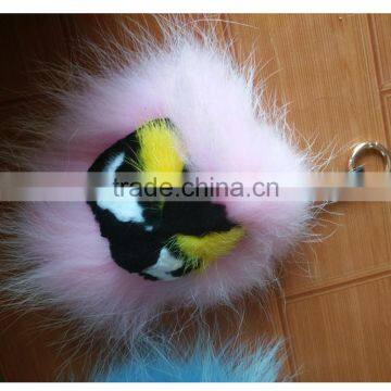 SJ746 Colorful Raccoon Fur Monster Keychains Real Fur Monster Pendant Fashion Fur Monster