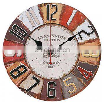 colorful vintage diy Wooden Clock Diy Wall Clock