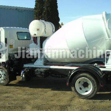 Self loading concrete mixer truck