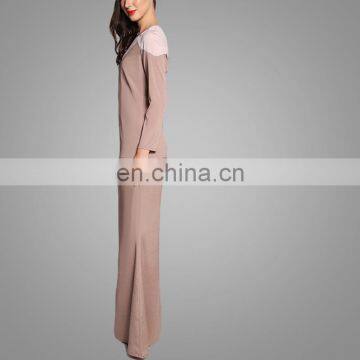 Modern Baju Kurung Long Sleeves Dress Beautiful Islamic Wear Muslim Women Suits photo-4