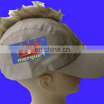 Brown rally wig On Headband rally hawk cap