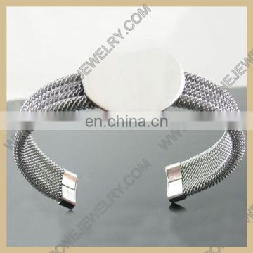 Alibaba high quality stainless steel mesh heart open bangle