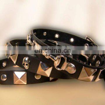 Genuine leather country western dog collar